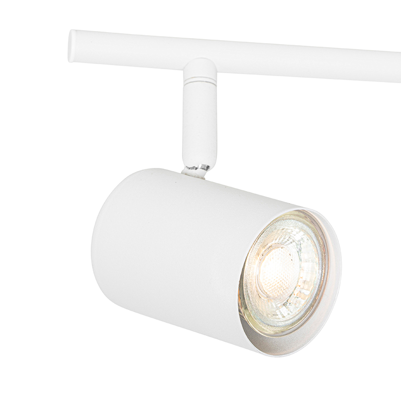 plafonnier moderne blanc 5 lumières orientable carré - jeana