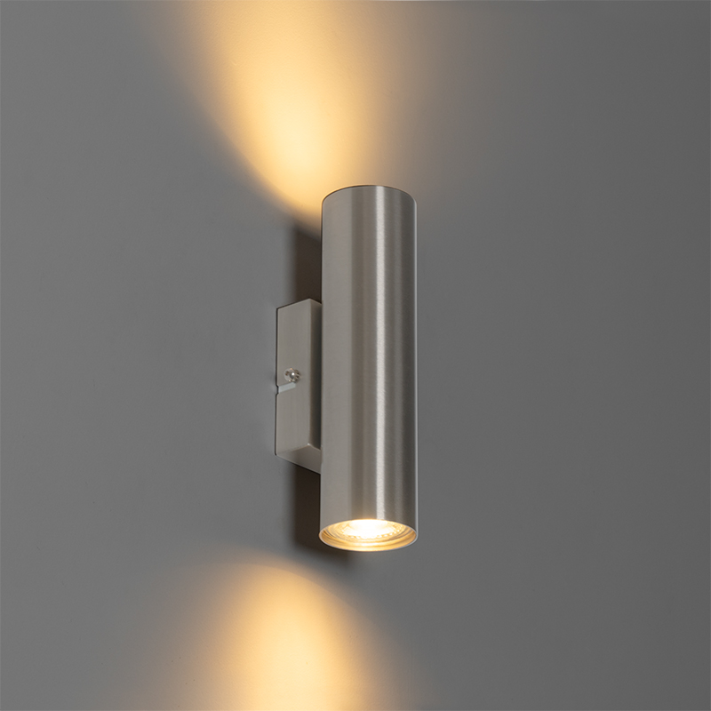Moderne wandlamp staal 2-lichts - Jeana Moderne wandlamp staal 2-lichts - Jeana