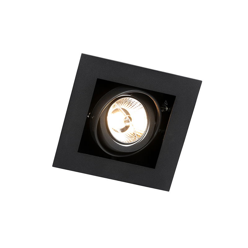 Modern Recessed Spotlight Black Adjustable - Oneon 70