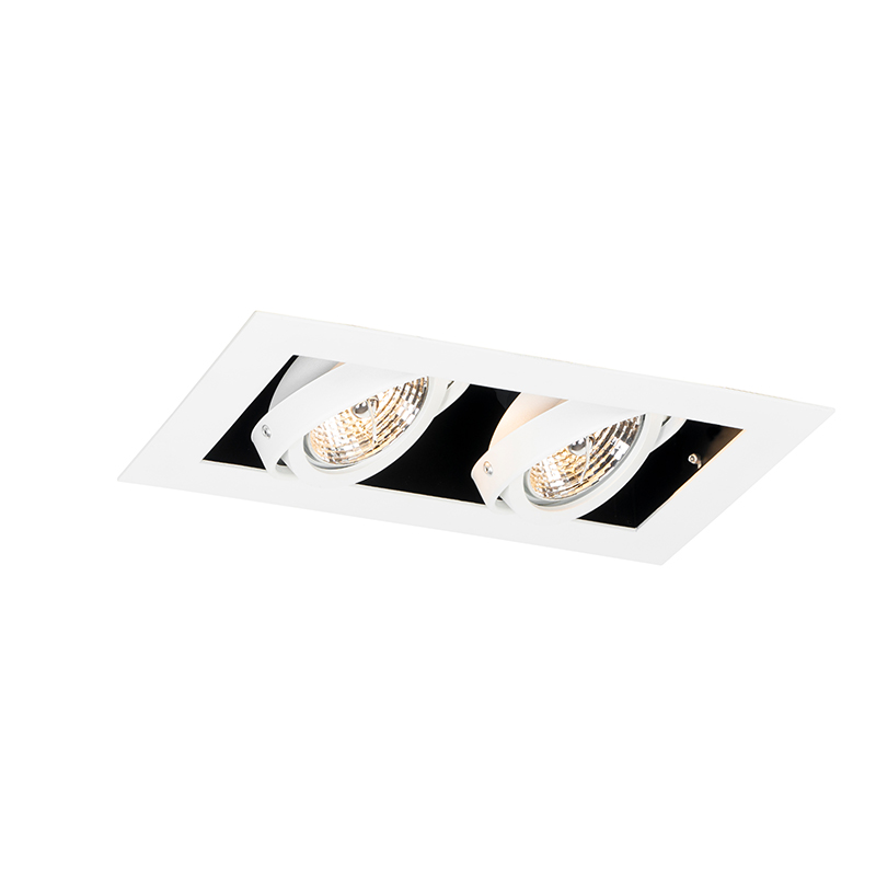 spot encastrable moderne blanc 2 lumières orientable - oneon 70