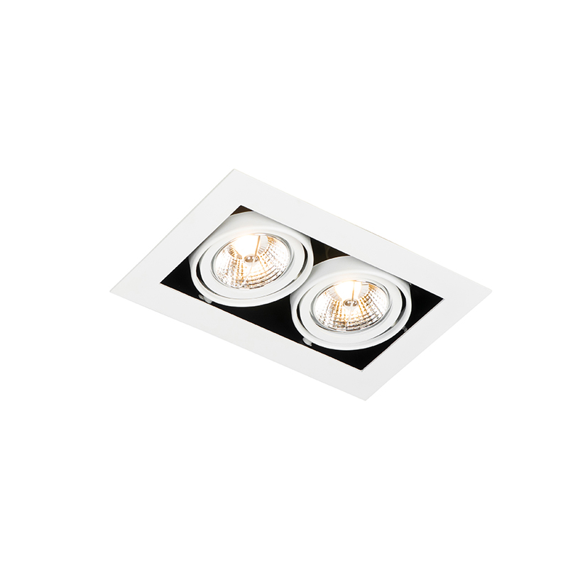 spot encastrable moderne blanc 2 lumières orientable - oneon 70