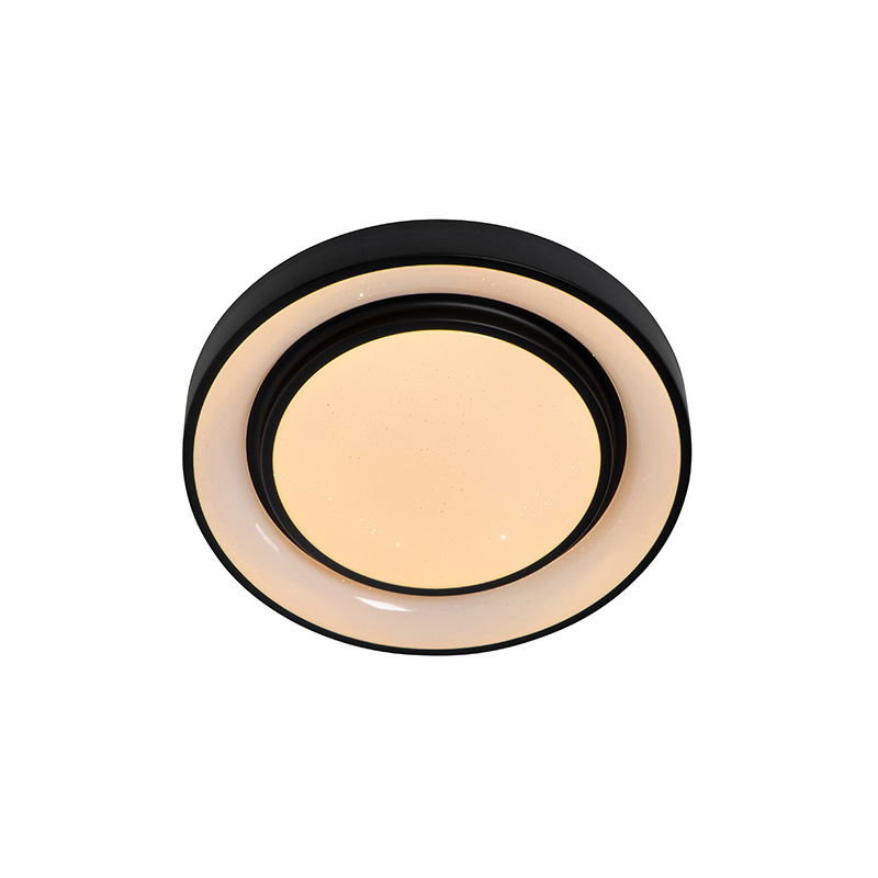 Modern mennyezeti lámpa fekete 38 cm LED-del és RGB-vel - Jochie