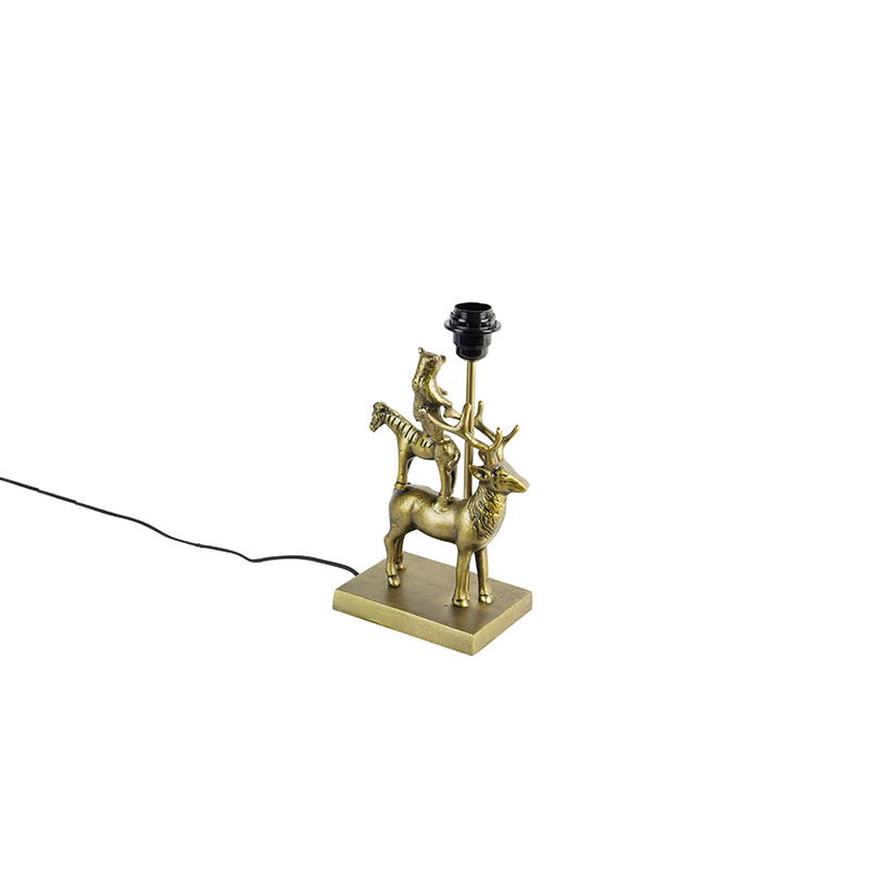 Vintage stolná lampa mosadz - Hjort Tre