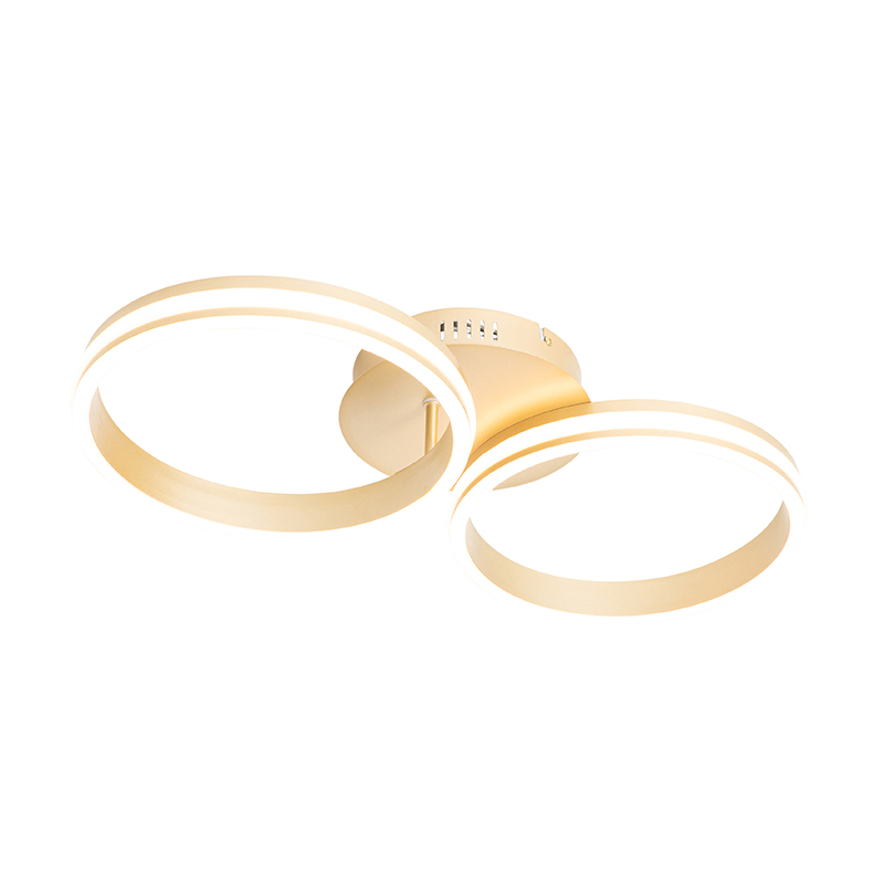 Stropné svietidlo mosadzné vrátane LED 3-stupňového stmievateľného 2-svetla - Navara