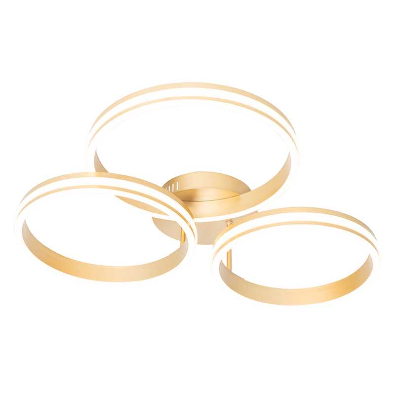 Stropné svietidlo mosadz vrátane LED 3-stupňové stmievateľné 3-svetlo - Navara