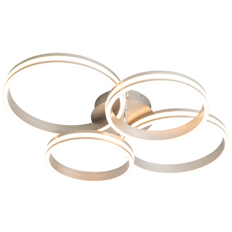 Oceľové stropné svietidlo vrátane LED 3-stupňového stmievača 4-svetlo - Navara