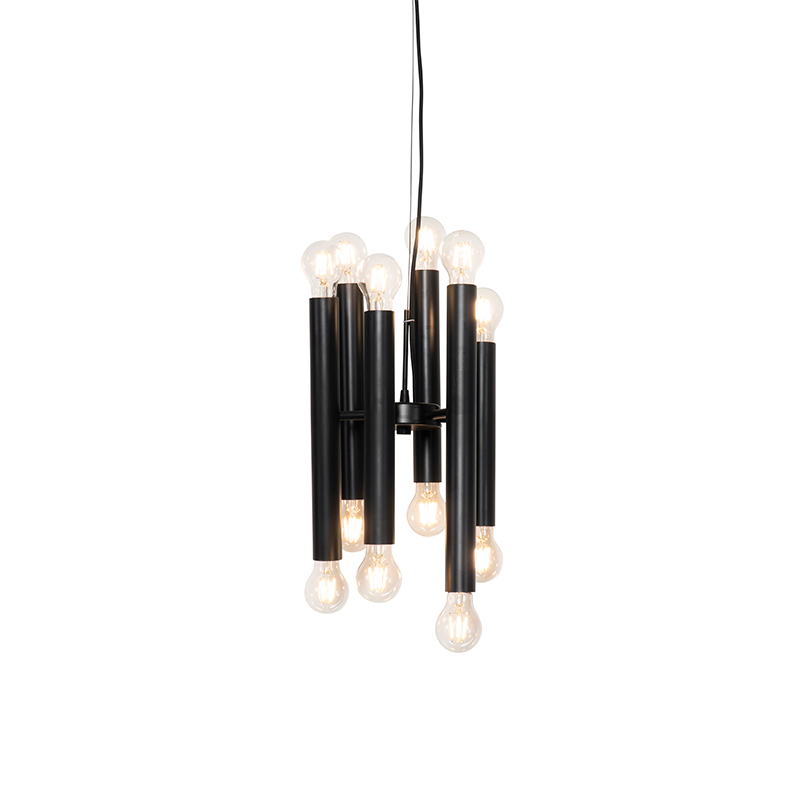 Lampa wisząca Art Deco czarna 12-punktowa - Facil