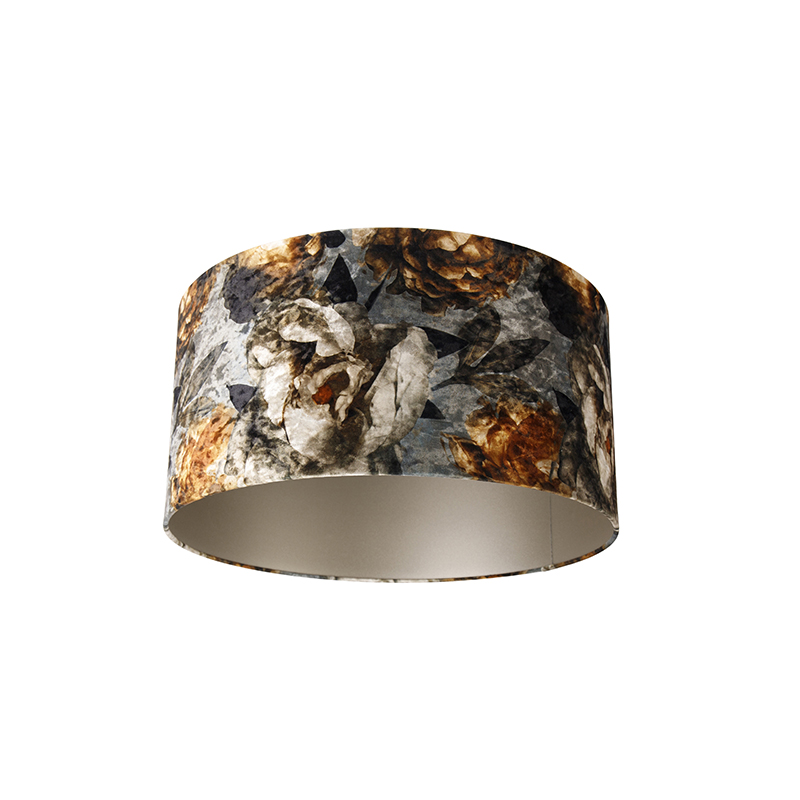 Zamatový tienidlo na lampu s kvetinovým vzorom 50/50/25