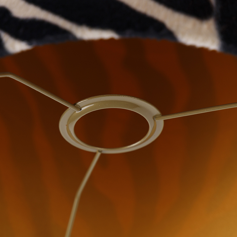 Abat-jour en velours zèbre design 25/25/25 or à l'intérieur