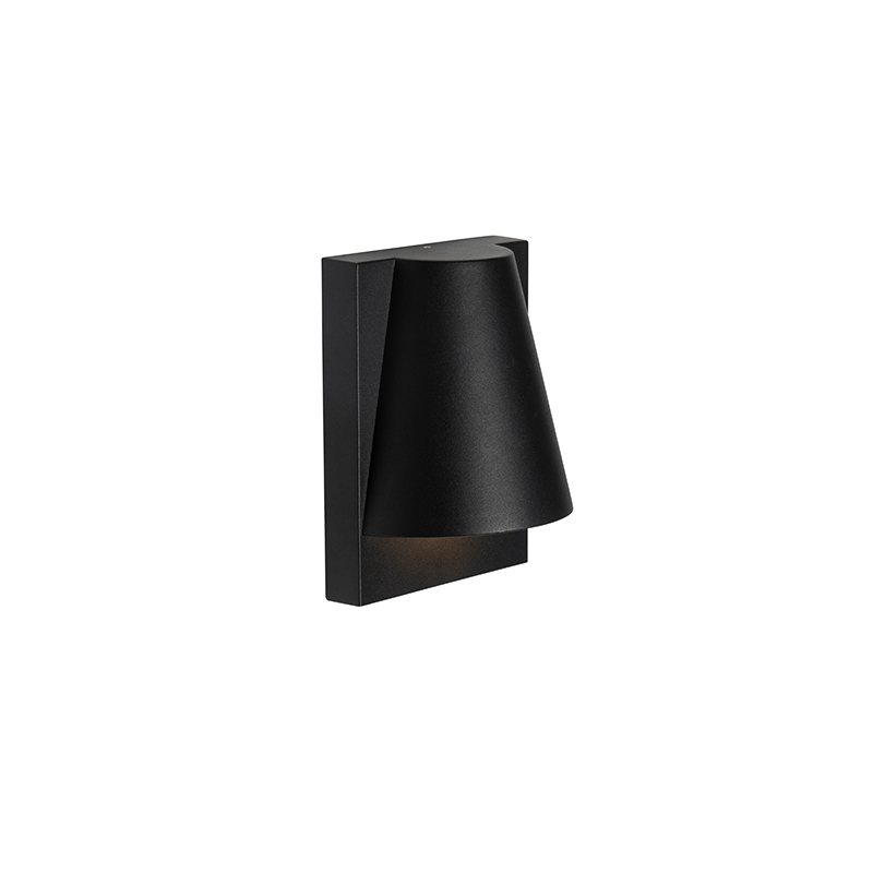 Lampada da parete per esterni nera IP44 con sensore crepuscolare - Femke