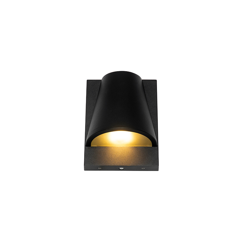 Lampada da parete per esterni nera IP44 con sensore crepuscolare - Femke