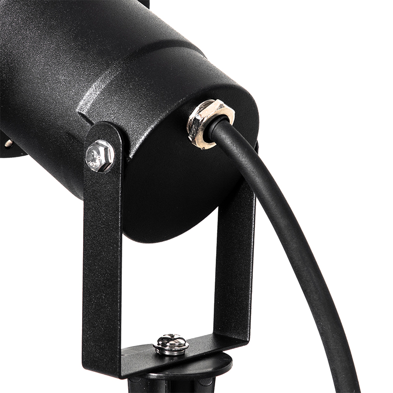 Set di 3 faretti da giardino neri con cavo e spina IP65 - Done