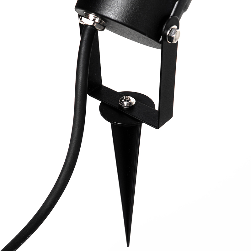 Set di 3 faretti da giardino neri con cavo e spina IP65 - Done