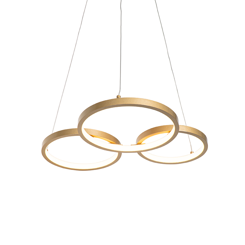 Lampe à suspension dorée avec LED 3-step dimmable 3-light - Rondas