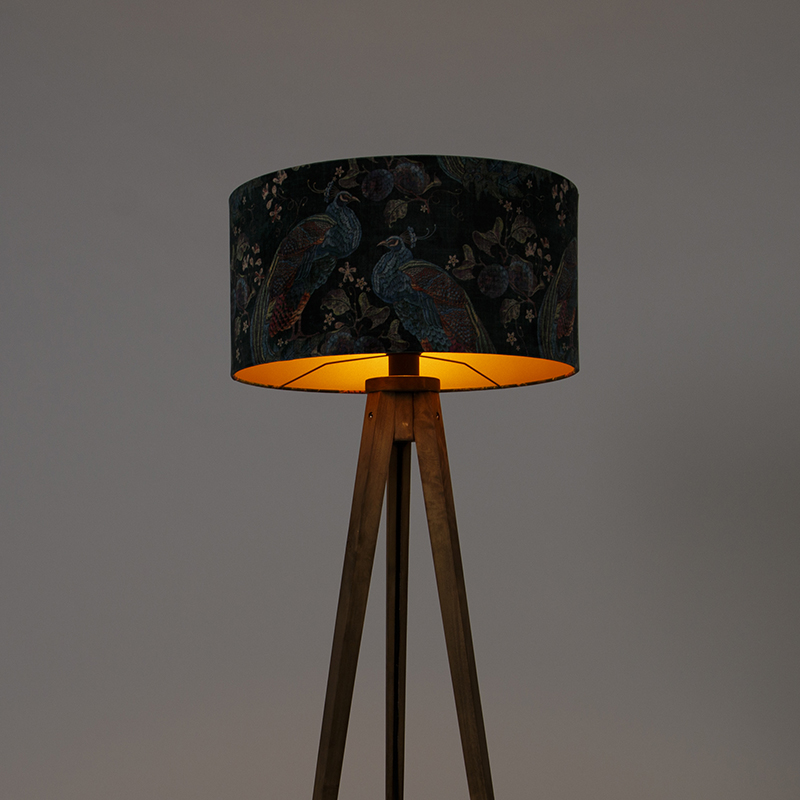 Dreibeinstativ Vintage Holz mit Haube Pfauengrün 50 cm - Dreibeinstativ Classic