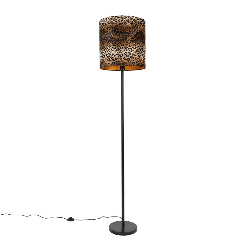 Lampadaire abat-jour noir design léopard 40 cm - Simplo