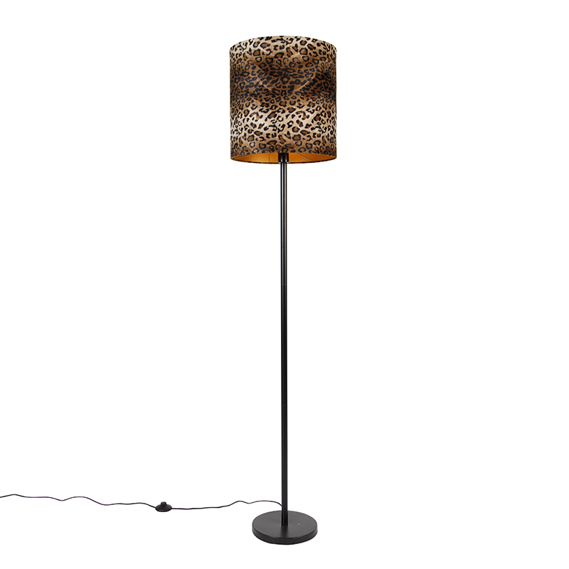 Stojaca lampa čierna tienidlo leopardia potlač 40 cm - Simplo Stojaca lampa čierna tienidlo leopardia potlač 40 cm - Simplo