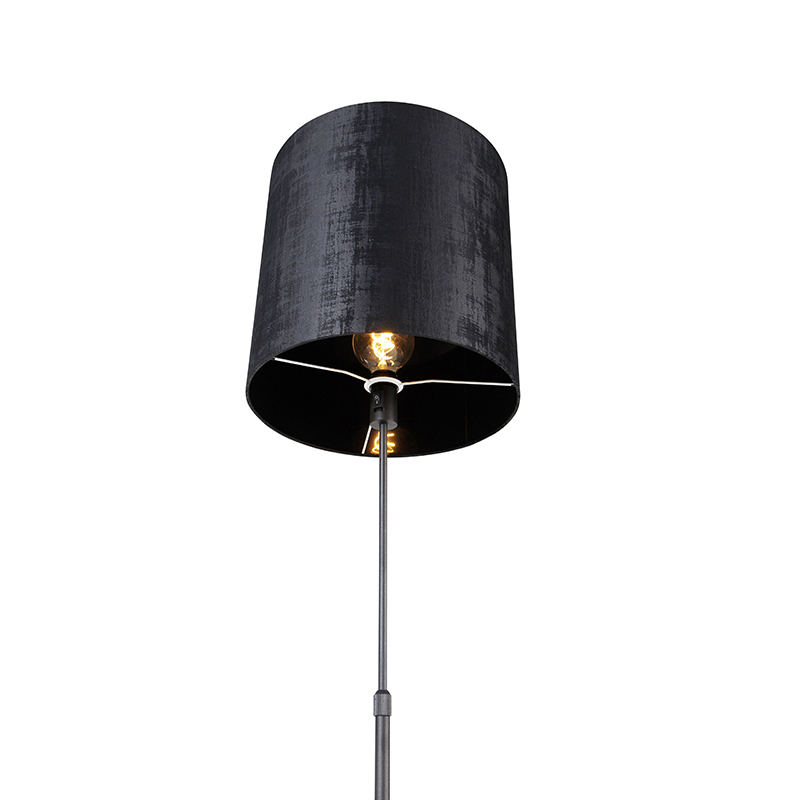 Stehlampe schwarz Schirm schwarz 40 cm verstellbar - Parte