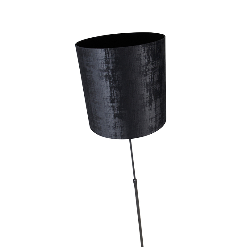 Stehlampe schwarz Schirm schwarz 40 cm verstellbar - Parte