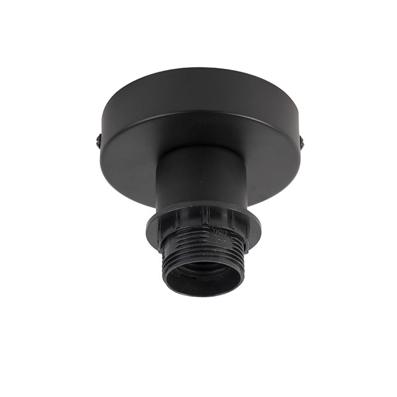 Plafoniera con paralume in velluto nero opaco a motivo zebra 25 cm - Combi
