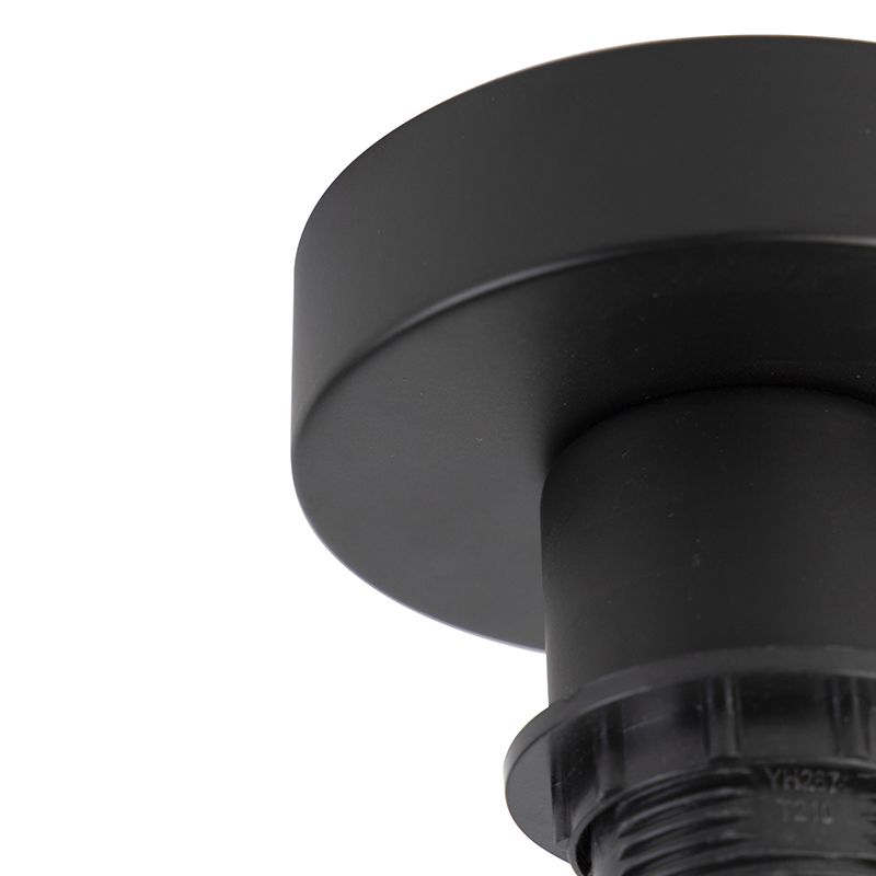 Plafoniera con paralume in velluto nero opaco a motivo zebra 25 cm - Combi