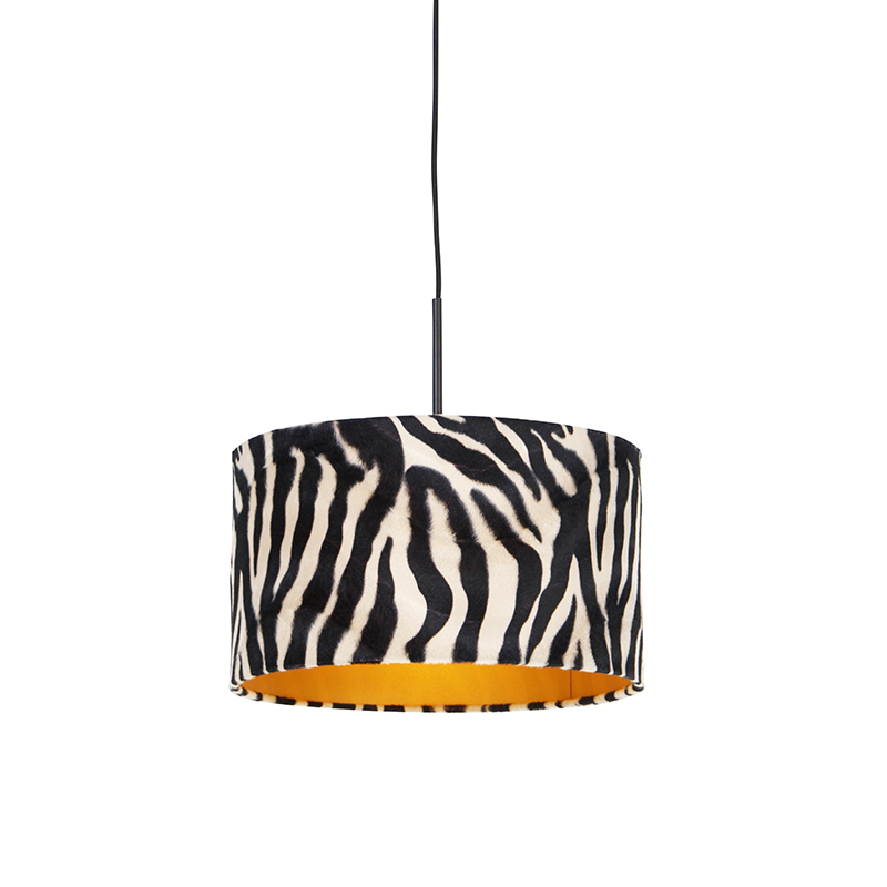 Moderné závesné svietidlo čierne so zebra vzorom 35 cm - Combi