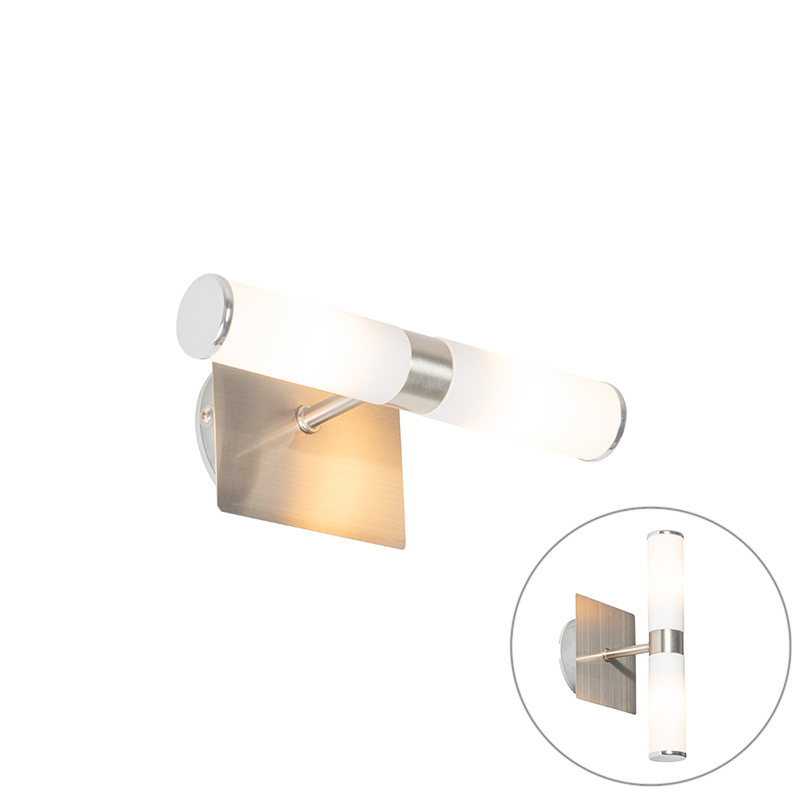 Moderné nástenné oceľové svietidlo IP44 2-svetlo - Vaňa