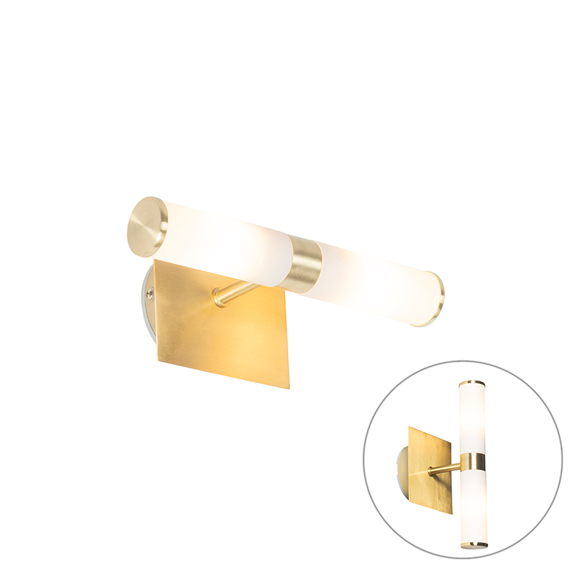Modern vägglampa guld IP44 2-ljus - Badkar