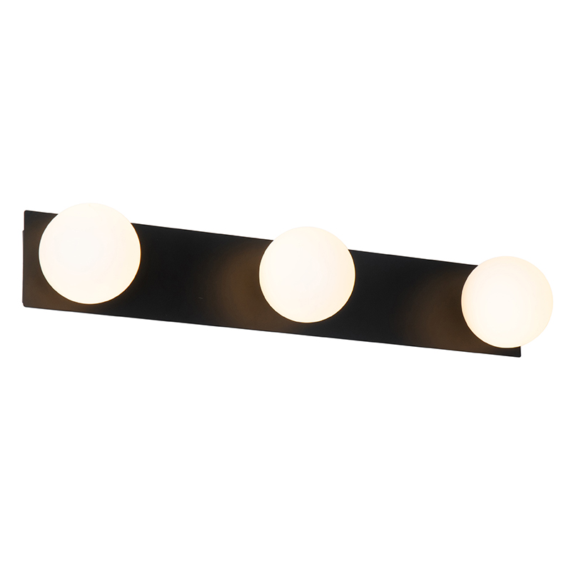 applique moderne noire 48 cm ip44 3 lumières - cederic