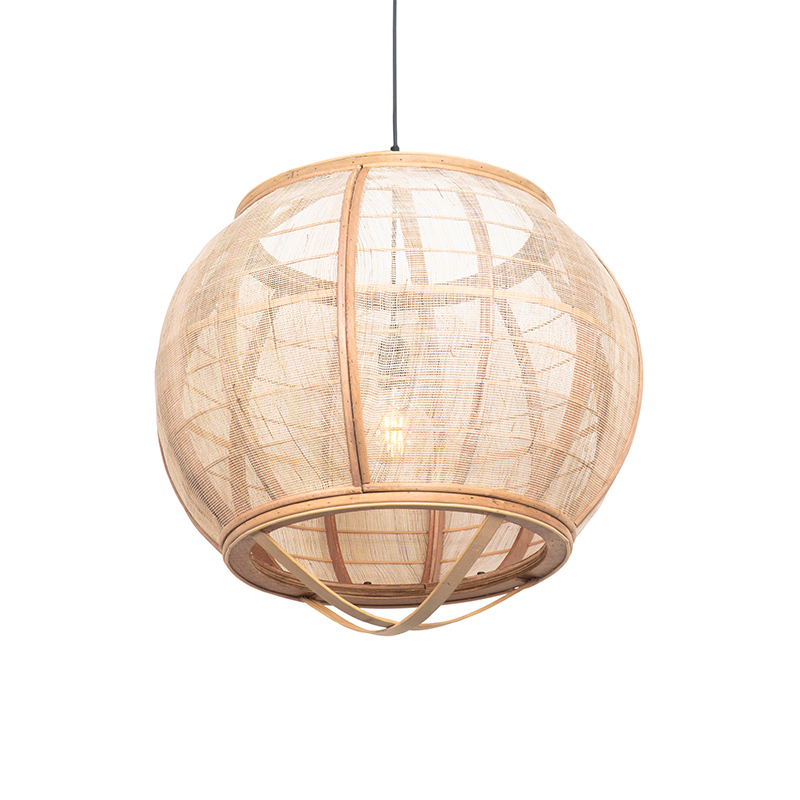 Orientalna lampa wisząca brązowa 58 cm - Pascal