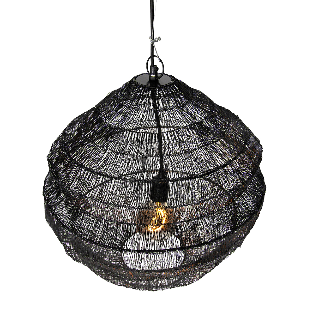 Lampada a sospensione orientale nera 45 cm x 40 cm - Vadi
