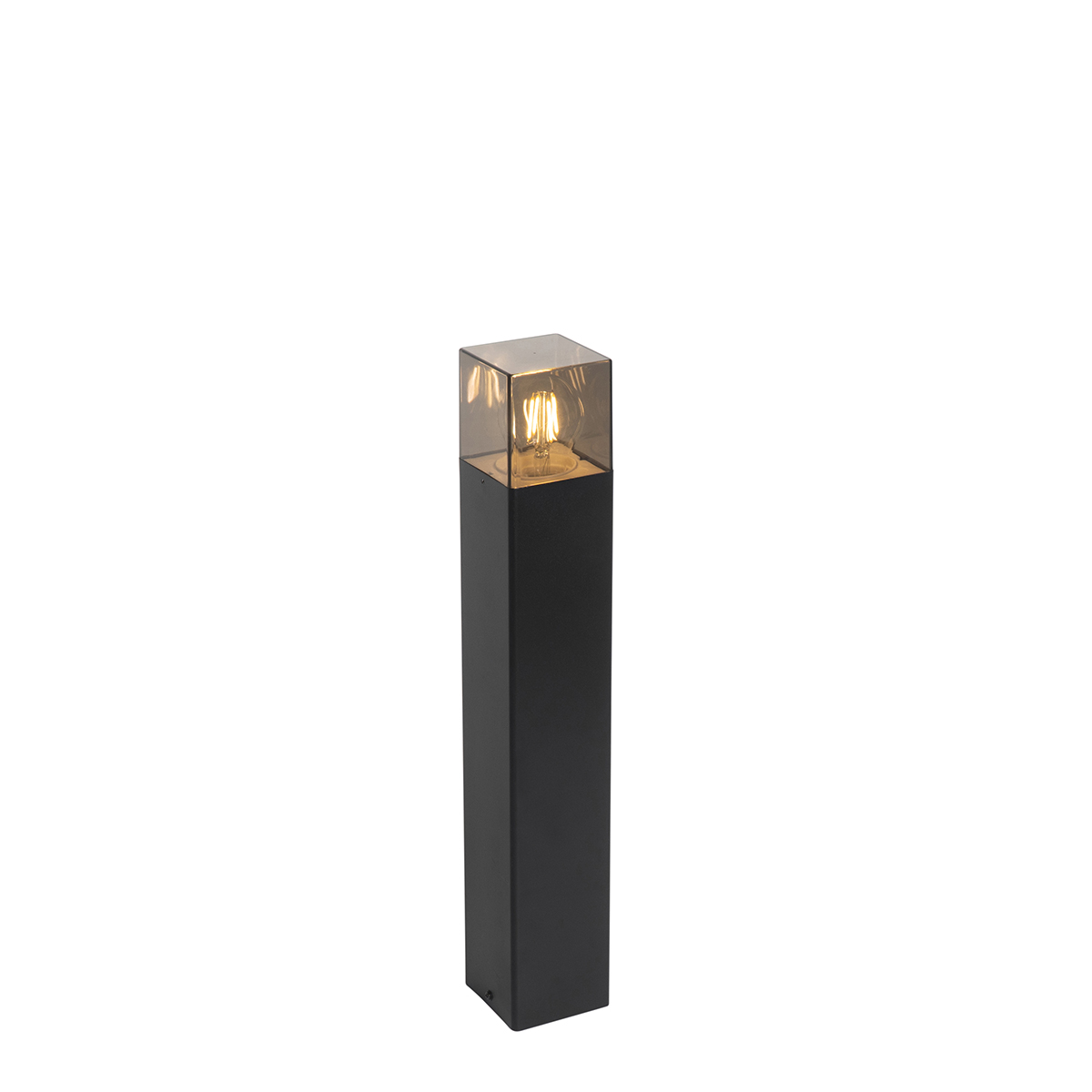 Álló kültéri lámpa fekete 50 cm IP44 füstüveg hatású - Dánia