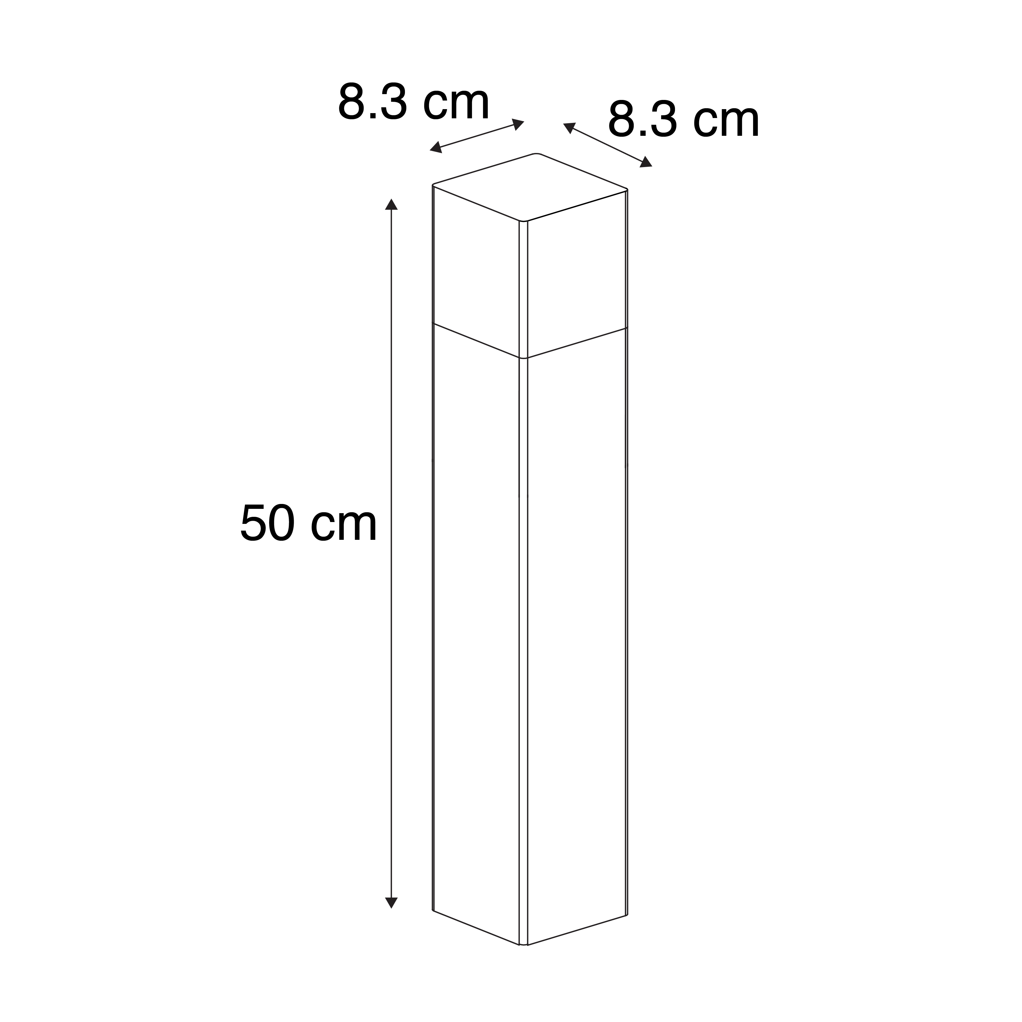 Lampada da esterno a terra nera 50 cm IP44 con vetro fumé - Denmark