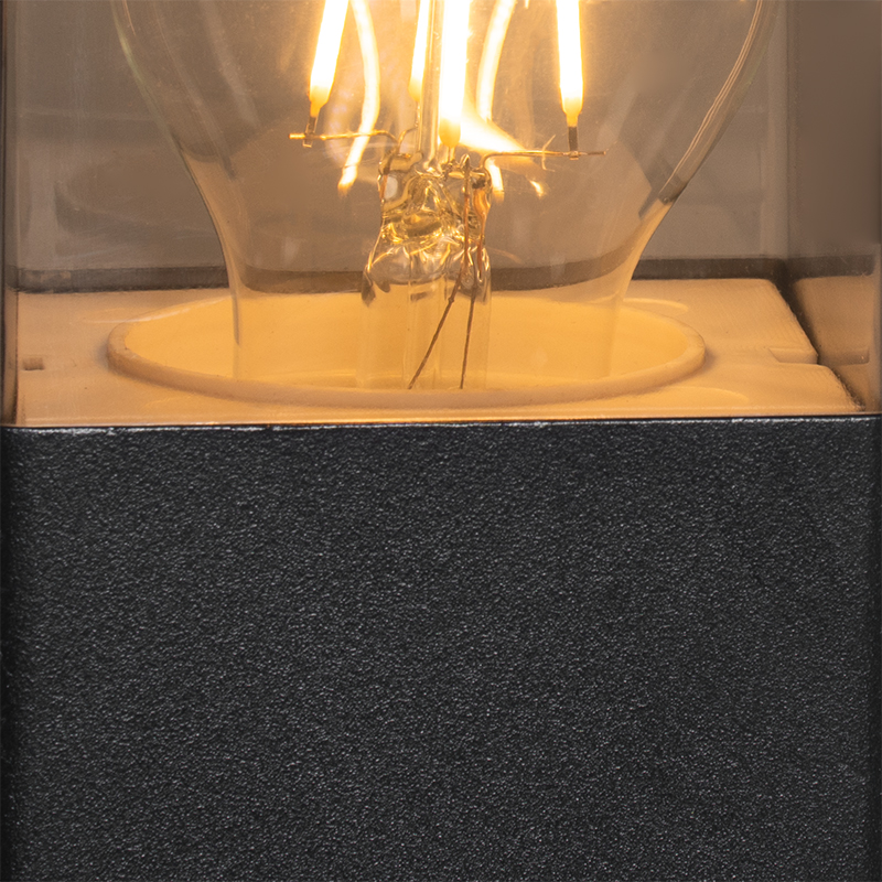 Lampada da esterno a terra nera 50 cm IP44 con vetro fumé - Denmark