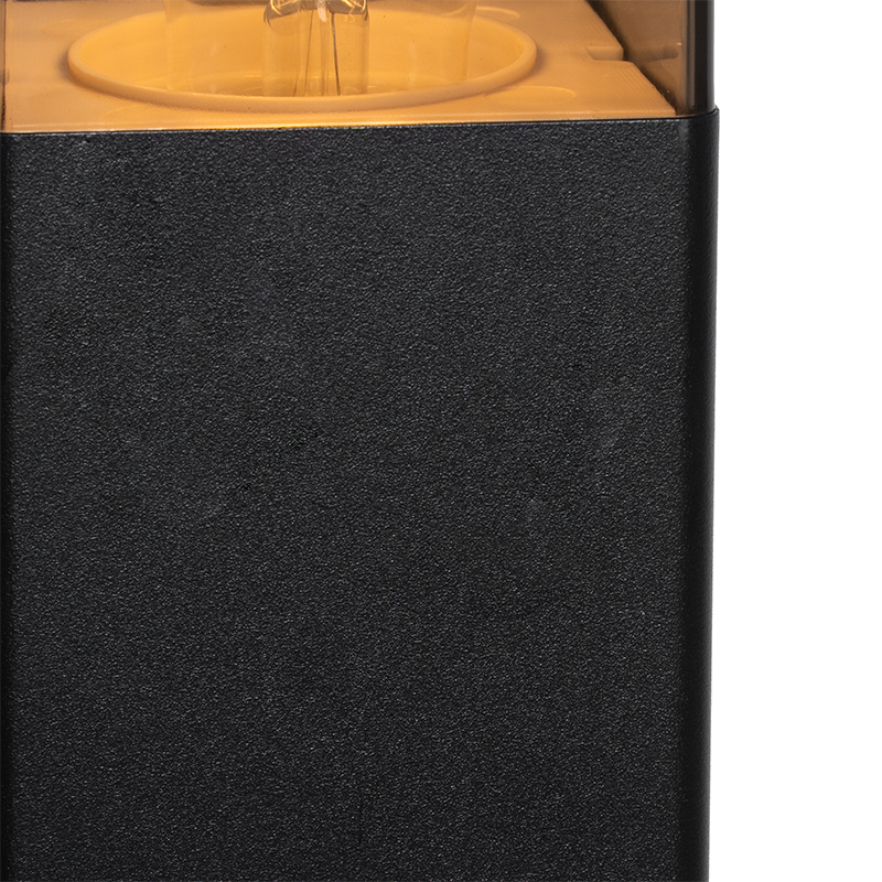 lampe d'extérieur sur pied noire 70 cm ip44 avec verre fumé - danemark