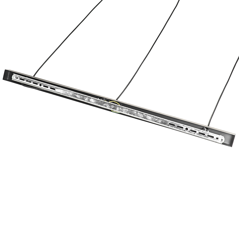 Lámpara colgante Art Deco negra con cristal ahumado oblongo 3 luces - Busa