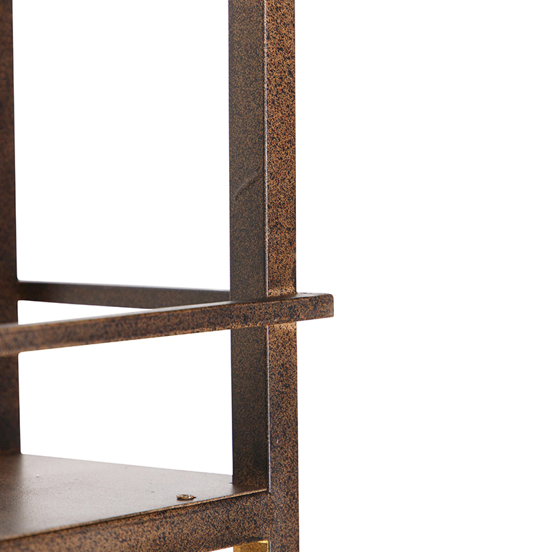 QAZQA Lampada A Sospensione Cage Rack - Industriale - Acciaio - Ruggine - Oblungo Max. 4 X Watt 13 Lampada a sospensione industriale marrone ruggine con cremagliera a 4 luci - Cage Rack