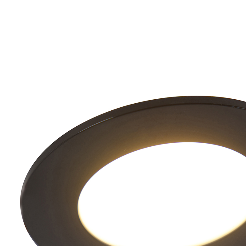 Set di 6 faretti a incasso neri con LED dimmerabile a 3 livelli IP65 - Blanca
