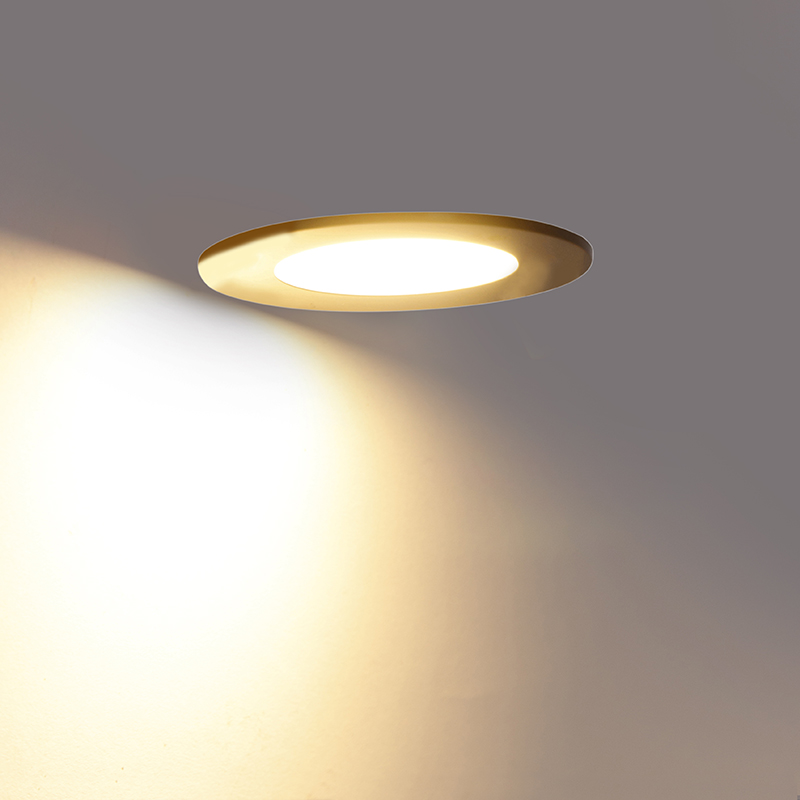 Set de 6 focos empotrables negros con LED regulables en 3 pasos IP65 - Blanca