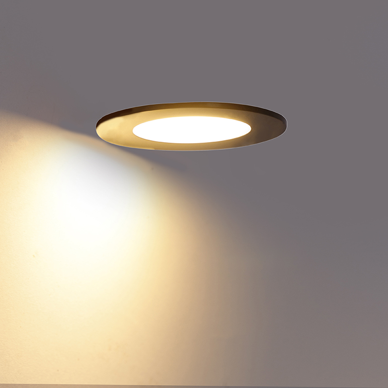 Set de 6 focos empotrables negros con LED regulables en 3 pasos IP65 - Blanca