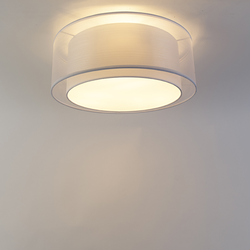Moderne Deckenleuchte weiß 50 cm 3-flammig - Drum Duo