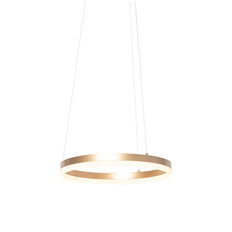 Design hanglamp goud 40 cm incl. LED 3 staps dimbaar - Anello