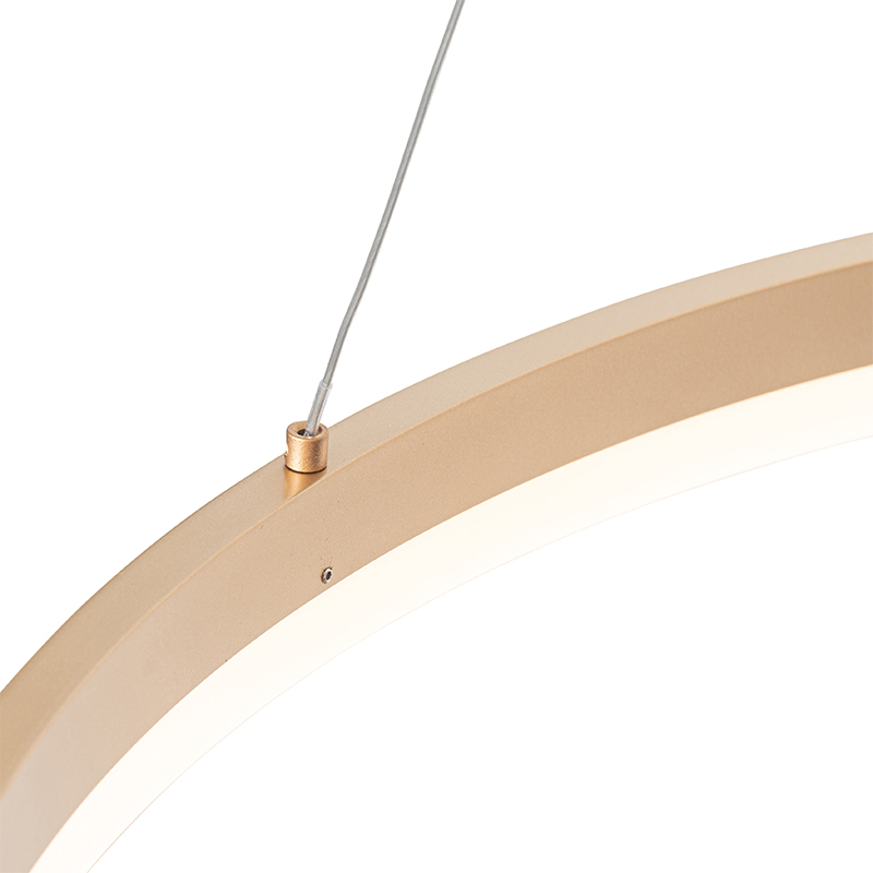 Suspension design dorée 80 cm avec LED intégrée à 3 niveaux de luminosité - Anello