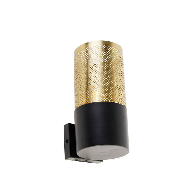 Ipari fali lámpa fekete arannyal 7,5 cm - Raspi