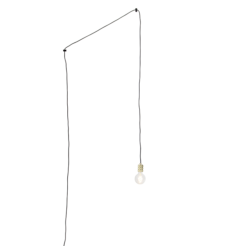 Moderne hanglamp goud met stekker - Cavalux