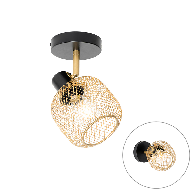 Industriálna bodová čierna so zlatou - Bliss Mesh