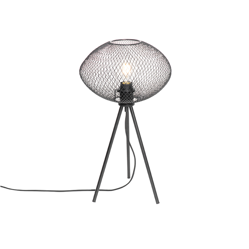 Lampe de table industrielle trépied noir - Molly