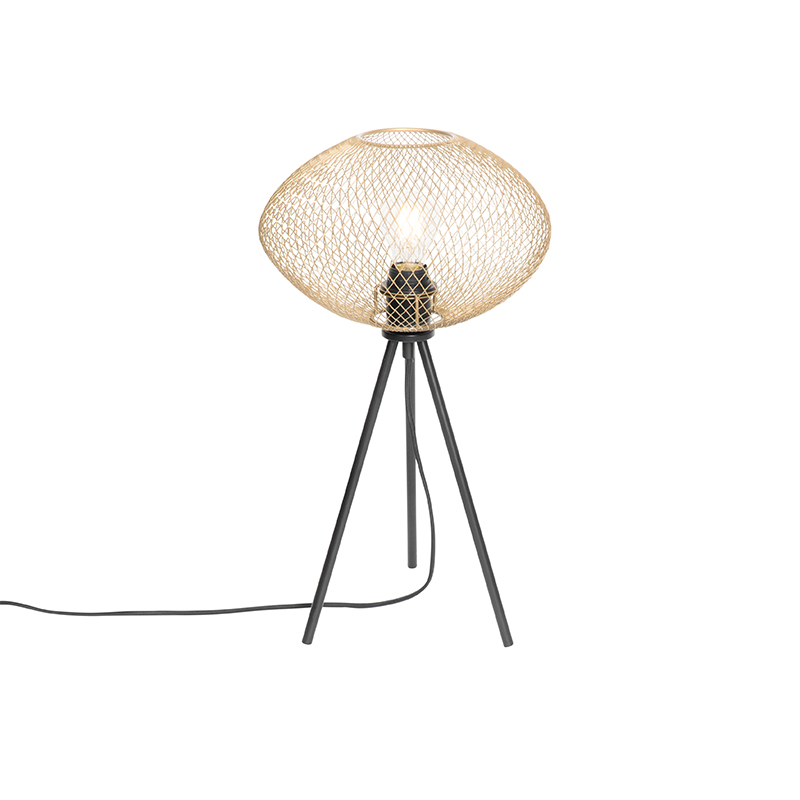 Levně Průmyslová stolní lampa stativ zlatý - Molly