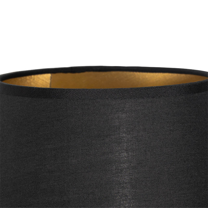 Moderne Wandleuchte Schwarz inkl. Schirm mit goldener Innenseite - Pluk