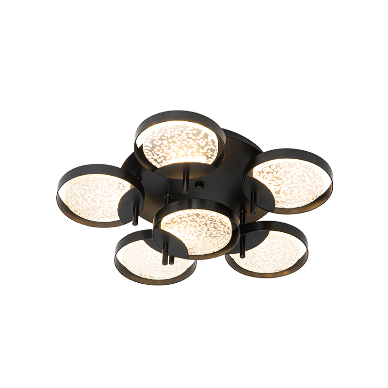 Stropné svietidlo čierne 42 cm vrátane LED 3-stupňovo stmievateľné - Patrick